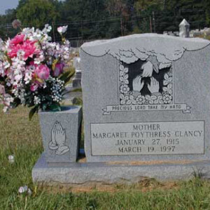 Clancy, Margaret (Poythress) 1915 1997; dtr of James David Poythress; (b.1869); her 2nd husb was Richard John Clancy; Magnolia; 2638 23rd Av; Meridian, MS
Lot 5, Section 73